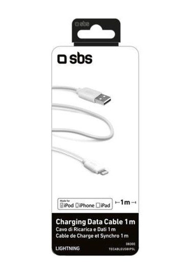SBS SBS- 654474Lightning Usb Şarj Ve Data Kablosu 1 M Beyaz