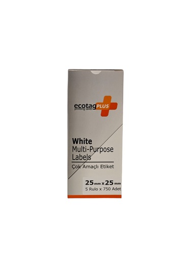 Ecotagplus Dymo Muadili Etiket - 25 Mm X 25 Mm - 5 X 750 Adet - Eko Paket 1