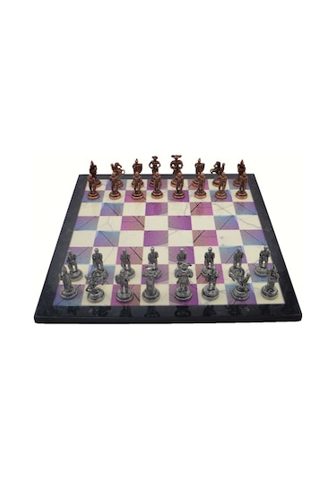 Gifthome Metal Satranç Takımı - Seti orta ispanyol antik Taş Ve M