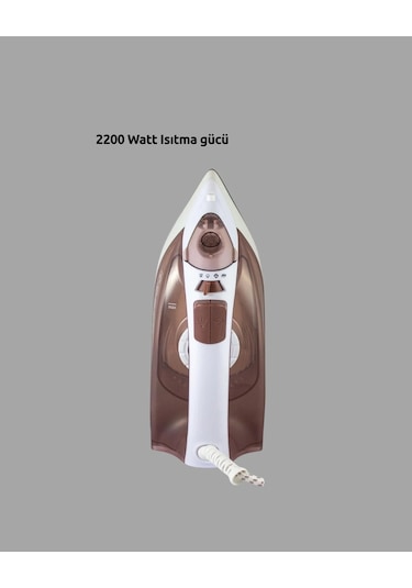 Buharlı Ütü 2200w Seramik Taban 300 Ml Kahverengi Dikey Ütüleme