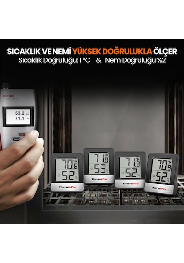 ThermoPro TP49B Mini Iç Mekan Dijital Sıcaklık ve Nem Ölçer Termometre