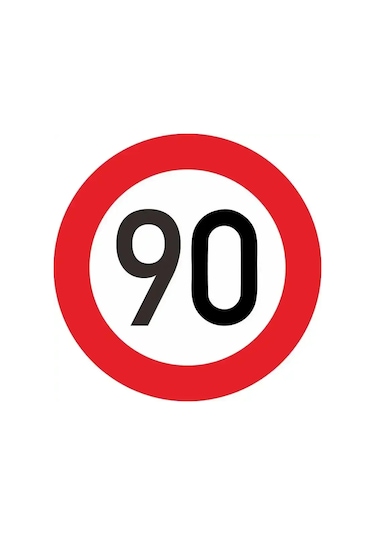 1pc Trafik Uyarı Işareti Hız Sınırı 10 20 30 40 50 60 70 80 90 Km/saat Moto Number 60 20x20cm 1 Piece Set