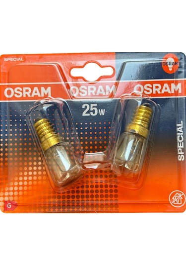 2'li Paket Osram 25w Sarı Işık E14 Duylu İnce Duy Buzdolabı Ampulu