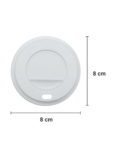 12 Oz Plastik Kapaklı Karton Latte Bardak 300 ML 100 Adet Beyaz