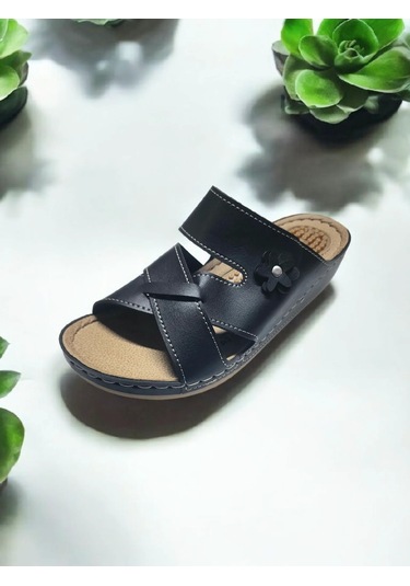 Kadın Topuk Dikeni Jelli Ev Dışarı Terlik Siyah