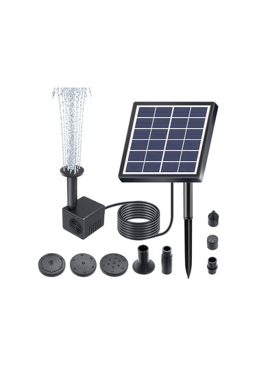 Yaozixa 6v 1.5w Güneş Paneli Sürücülü Fonten, 6 Mod 160l/h Akış, 50cm Yükseklik, 8 Başlı Nozzle, Dış Mekan Bahçe Su Havuzu Dekorasyonu, Siyah