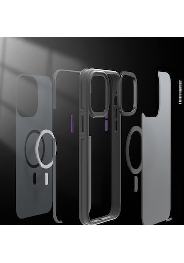 Youngkit iPhone 14 Pro Max Uyumlu Kılıf Magsafe Şarj Özellikli Youngkit Rock Sand Serisi Kapak