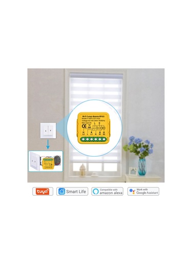 Geeksen Tuya Wıfı 433 Akıllı Perde Modülü - Alexa/google Uyumlu Ses Kontrollü Motorlu Panjur Ve St