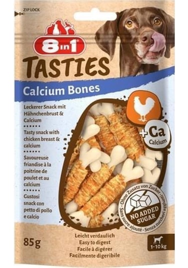 8in1 Tasties Calcium Bones Tavuk Sargılı Köpek Ödülü 85 G