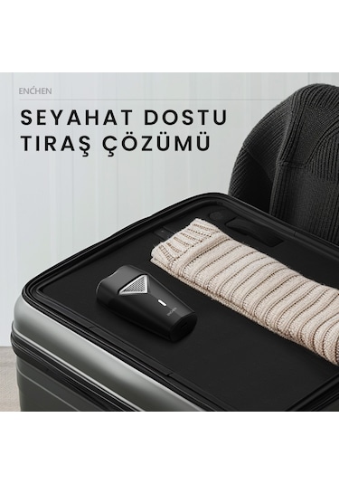 Enchen K3 Siyah Taşınabilir Seyahat Boy Mini Şarjlı Tıraş Makinesi