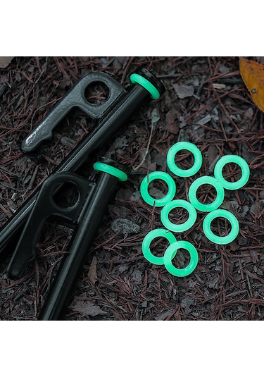 Xiyyadms Kamp Tırnak Işık Halkaları, 10 Adet Silikon O Tipi Uyarı Çemberi, Çadır Aksesuarı, Gece Görünürlüğü Sağlar Çok Renkli