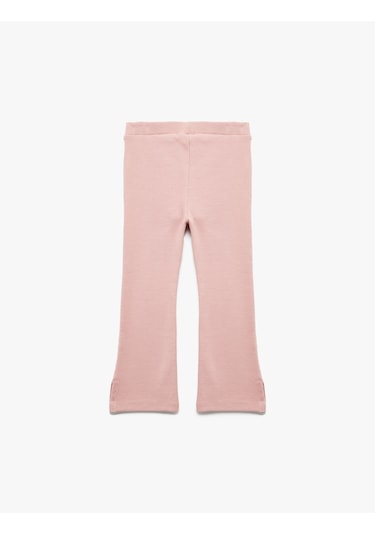 Koton Beli Lastikli Kaşkorse Yırtmaç Detaylı İspanyol Paça Tayt Pembe 6wmg40066ak Gül