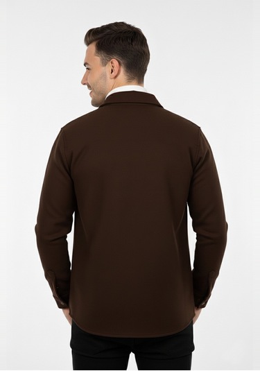 Deepsea Erkek Koyu Kahve Premium Kaşe Ceket Şık, Modern Ve Sıcak Tutan Tasarım Ceket Mont 2500559 Koyu Kahve