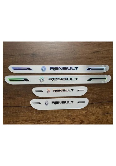Renault Eski Logolu Aynalı Kapı Eşiği 4'lü Set