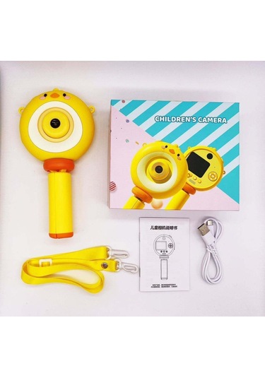 Torima S8 Taşınabilir 1080p Dijital Video Kayıt Fotoğraf Çocuk Kamerası 2.0 Inç Ips Ekran Sarı