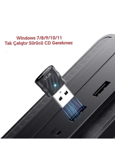 Toocki Bluetooth Adaptör 5.1 Hızlı Usb Bluetooth Adaptör 5.1 Yeni Nesil Bluetooth Adaptör