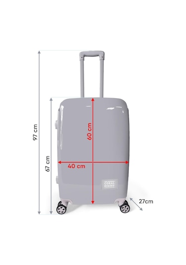 Coral High Renkli Desenli Pc Orta Boy Valiz 60cm 16837 Mor
