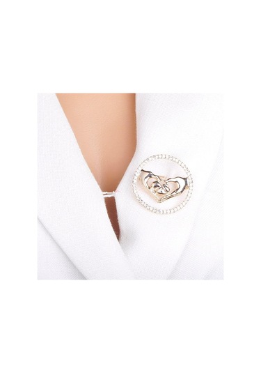 Gümüş Kristal Aşk Eller Yenidoğan Bebek Broş Rozeti Tıbbi Takı Broş Pins Kadınlar İçin Hediyeler Gümüş