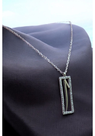 Modagümüşevi 925 Ayar Gümüş Elif Yazılı Kolye, Gümüş Kadın Kolye, Elif Kolye Md-2