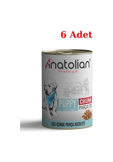 Anatolian Premium Puppy Lamb Kuzulu Parça Etli Yavru Köpek Konservesi 6 x 400 G