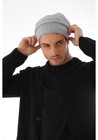 Erkek Gri İpli Bere Gri