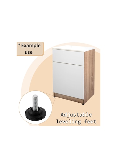 10 Adet M8 Ø29 Mm Ayarlanabilir Vidalanabilir Mobilya Ayağı Seti - Yükseklik 32 Mm - Plastik - Siyah Renk - Kanepeler, Masalar, Tv Diğer