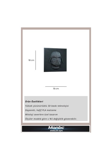 Monbc Dark Side 3d Darth Vader 3d Tasarım Dekoratif Biblo, Hediyelik Ve Ev Ofis İçin Şık Aksesuar