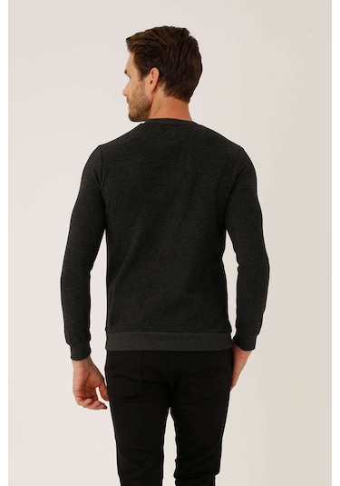 İgs Erkek Antrasit Standart Bisiklet Yaka Triko Antrasit