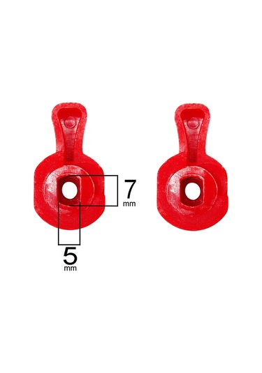 Kırmızı Plastik Mini Küresel Vana Başlığı Kollektör Kolu Ara Musluk Kelebek Başı -10 Adet