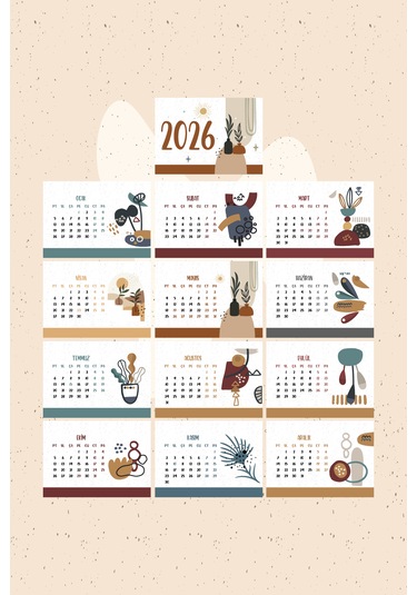 Bohoo Tasarım 2026 Masa Takvimi Pytktkv022