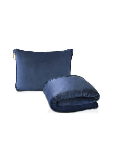 Trendooze Cloud011 Lacivert Seyahat Yastıklı Battaniye Uyumlu Havaalanı Seti Lacivert Lacivert