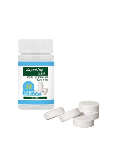 Pazly Springsun 100g Havuz Temizleme Tabletleri - Güçlü Dezenfeksiyon, Kolay Kullanım, Beyaz Paket