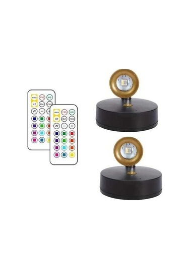 Fastbuy Dream011 Altın 2 Adet Led Manyetik Duvar Lambaları Uzaktan Kumanda Pil İle Çalışır Yapışkan Dekorasyon Altın Altın