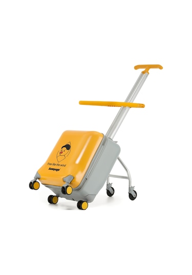 Free Like The Wind Binilebilir Çocuk Valizi Kabin Boy, Düşme Engelleyici Sarı