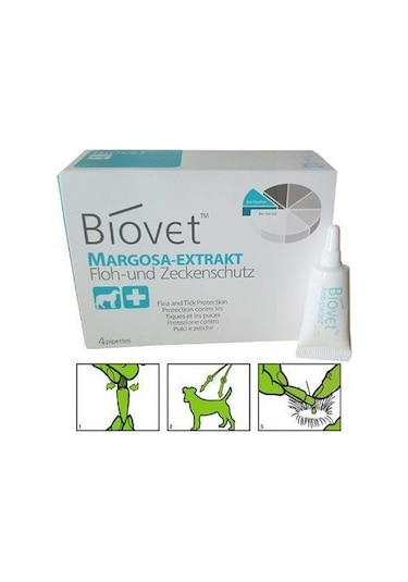Biovet Orta Irk Köpekler için Bitkisel Pire ve Kene Damlası 4 Adet
