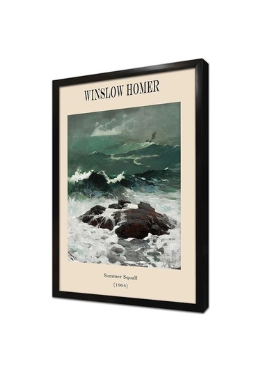 Winslow Homer Deniz Temalı İkili Çerçeveli Mdf Tablo Seti-174303