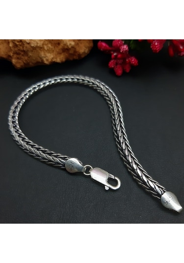 925 Ayar Gümüş Yeni Model Erkek Bileklik 5.5  Mm