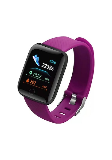 Tenfowee 116plus Akıllı Bileklik: 1.44" Tft Dokunmatik Ekran, Spor Sağlık İzleme, Ip67 Su Geçirmezlik, Uzun Pil Ömrü, Android/ios Uyumlu Mor