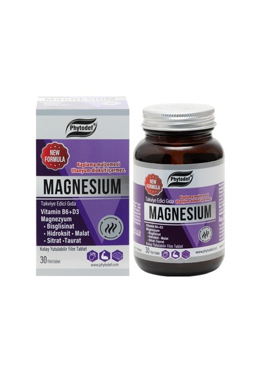 Phytodef Magnezyum Vitamin B6 + D3 3 x 30 Tablet