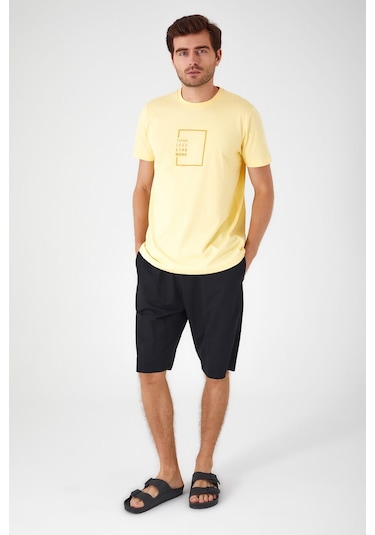 Arnetta Think Less Live More Sarı Erkek Bermuda Takım 001