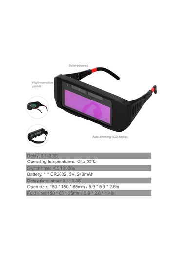 Güneş Enerjisi Otomatik Karartma Kaynak Gözlükleri Kaynak Argon Ark Kaynak Gözlükleri Baş Üstü Koruyucu Kaynak Gözlüğü