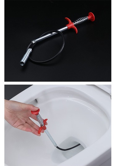 Dofolink Ev İçin Çelik Tel 4 Pençeli Tüp Tıkanıklık Açıcı - Mutfak, Banyo, Tuvalet Kanal Açma Aracı 1.6 Metre Diğer