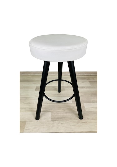 Banco Bar Sandalyesi, Taburesi Ada Mutfaklar Için 65Cm Beyaz Deri (553528754) Beyaz - Siyah