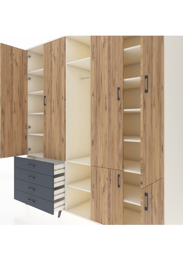 Kronos Dolap 14 Raflı 4 Çekmeceli Tek Askılı 220x59x243 Aytaşı-çam/antrasit Atlas Çam/antrasıt Kronos Dolap 14 Raflı 4 Çekmeceli Tek Askılı 220x59x243 Aytaşı-çam/antrasit Atlas Çam/antrasıt