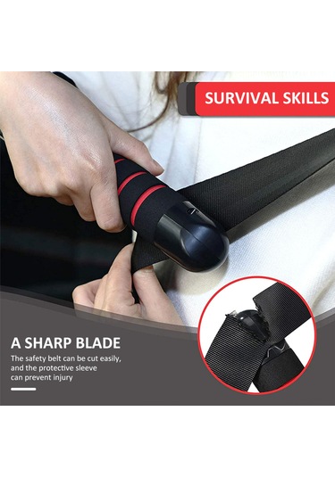 Honmex Araba Kapısı Kol Dayama, Kırıcı Çekiç Ve Işıklı 3'ü Bir Arada, Yaşlılar İçin Güvenli Destek, Mavi