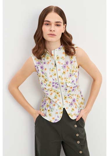 Stella Pulvis Çok Renkli Fermuarlı Cepli Kuplu Bluz Çok Renkli
