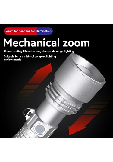 Led Güçlü Işık Uzun Menzilli El Feneri Açık Kamp Balıkçılık El