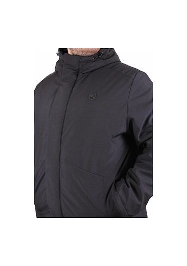 Starbattal Erkek Büyük Beden Kapüşonlu Mont Lujo 2504 Sıyah Siyah