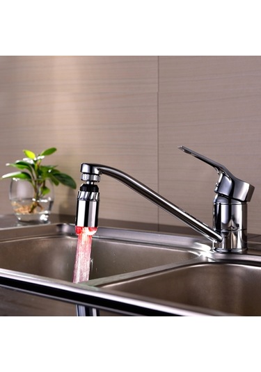 Sdf-b2 1 Led Abs Sıcaklık Sensörü Rgb Led Musluk Işık Su Kızdırma Duş, Boyut: 78 X 28mm, Arayüz: 22mm Gümüş Diğer