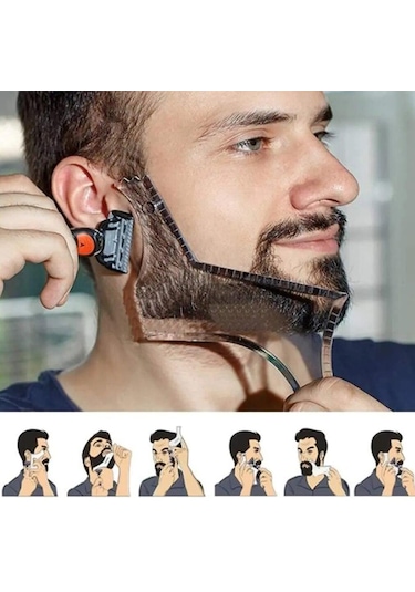 Erkekler Sakal Şekillendirici Şablon Erkekler İçin Sakal Tarağı Hafif Ve Esnek Hepsi Bir Arada Araç Sakal Şekillendirme Aracına Uyuyor